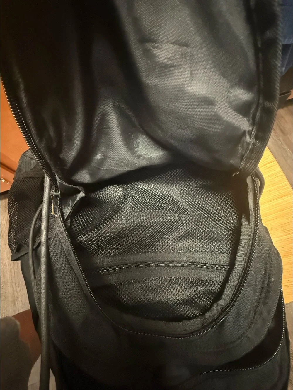 Victoria's Secret PINK Black Backpack with Metallic Logo